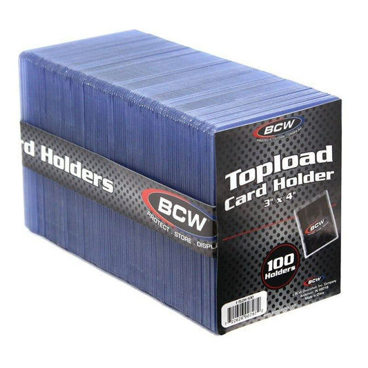 BCW Toploaders: 3" x 4" Topload Card Holder - Standard (100-Count)