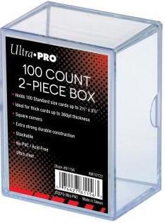 2-Piece 100 Count Clear Card Storage Box - Ultra Pro Deck Boxes