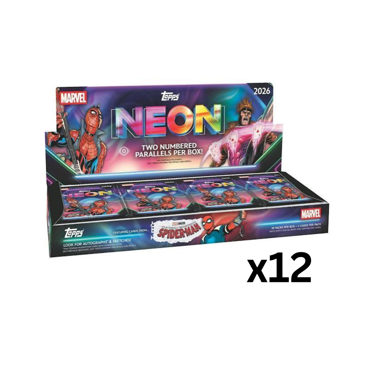 Topps 2026 Marvel Neon Hobby Box Case